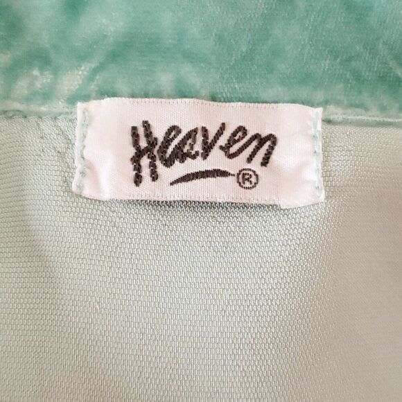 90s Y2k Velvet Button Up Blouse Shirt Top S Minty Green Notched Collar Fairycore - Picture 4 of 6